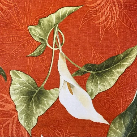 Tommy Bahama Hawaiian 100% Silk Shirt Burnt Orange & Floral Print Men’s Medium - Picture 4 of 11